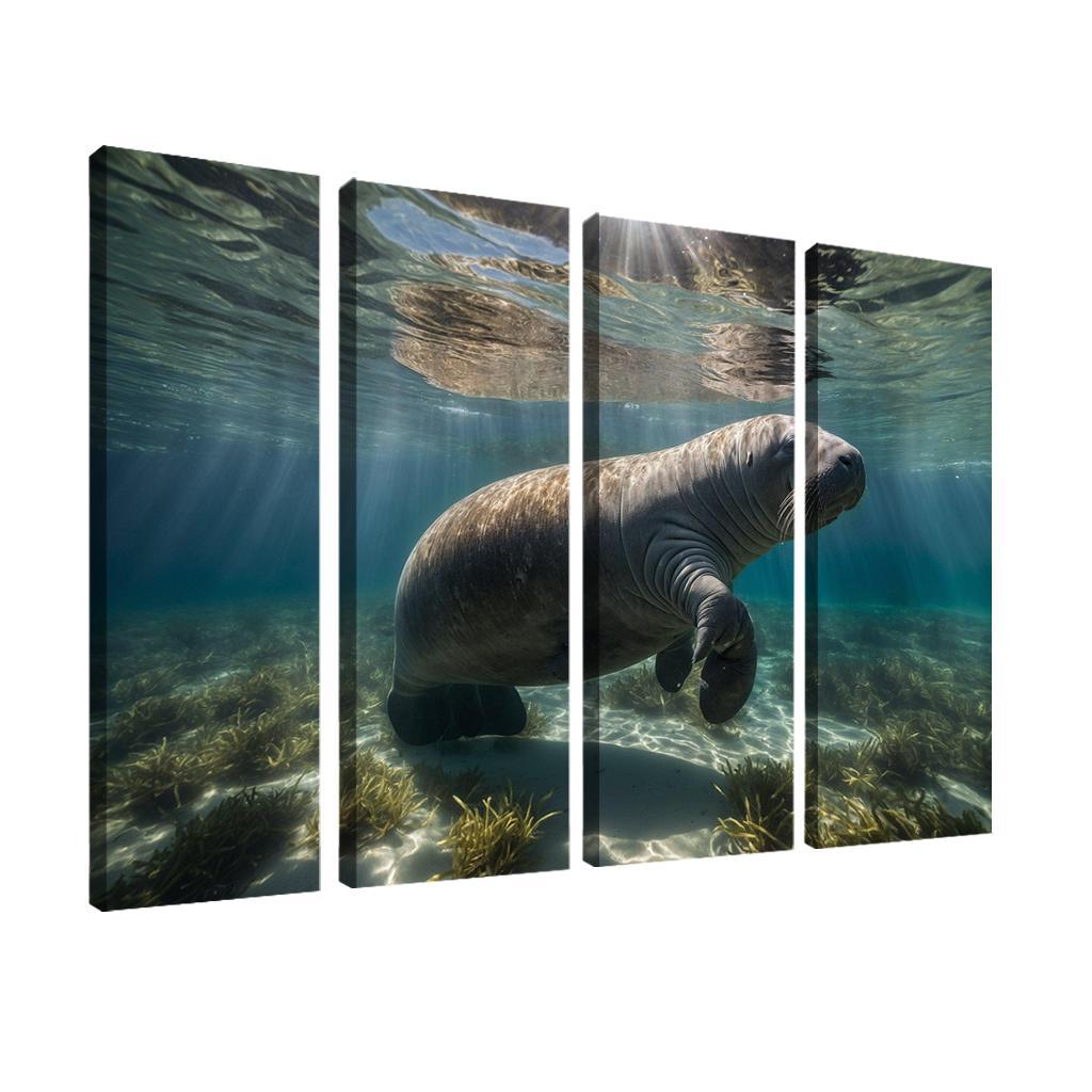 The Majestic Manatee Multi-panel Paintings