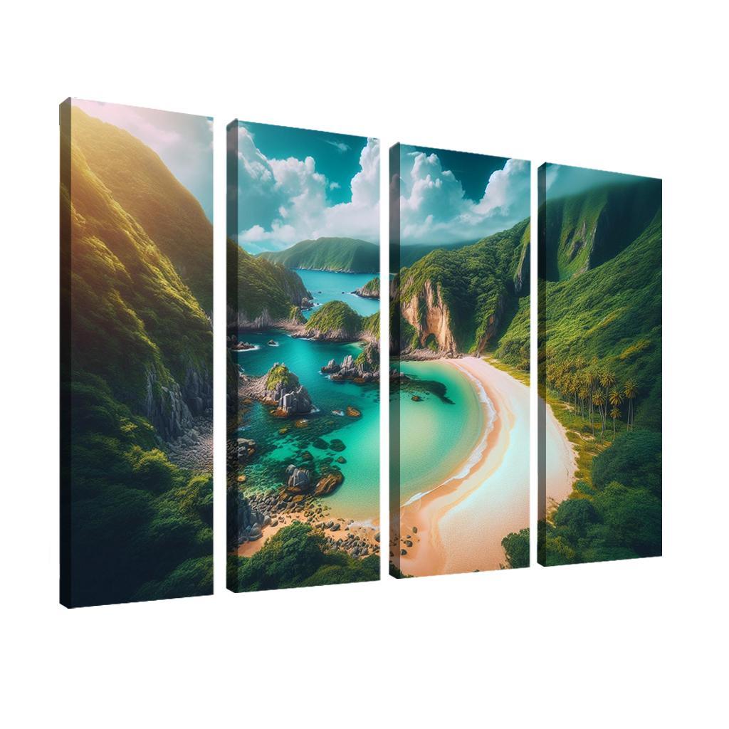 Mystic Cove Beach Modern Paintings Frame