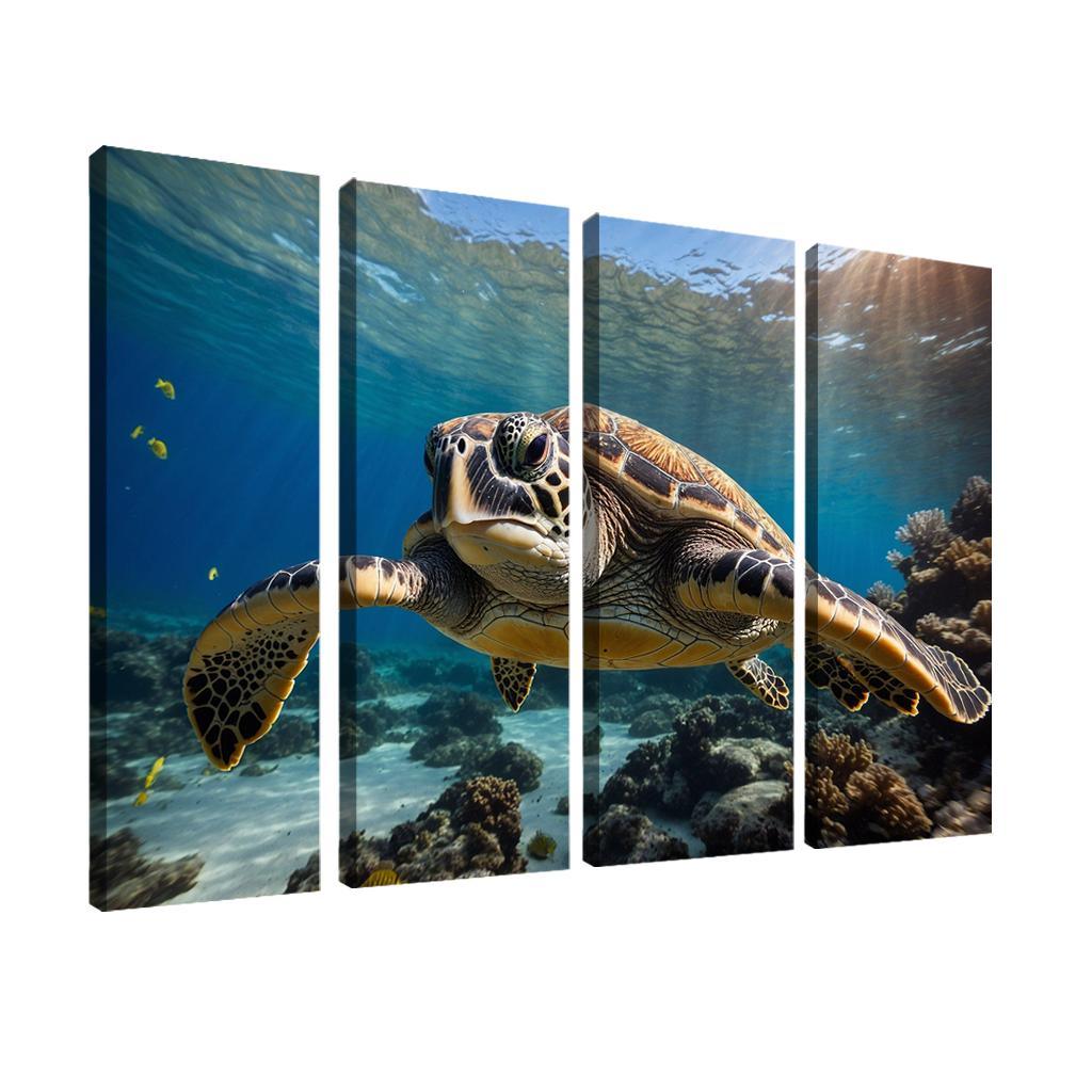 The Graceful Sea Turtle Ancient Traveler Of The Oceans Modern Paintings Frame