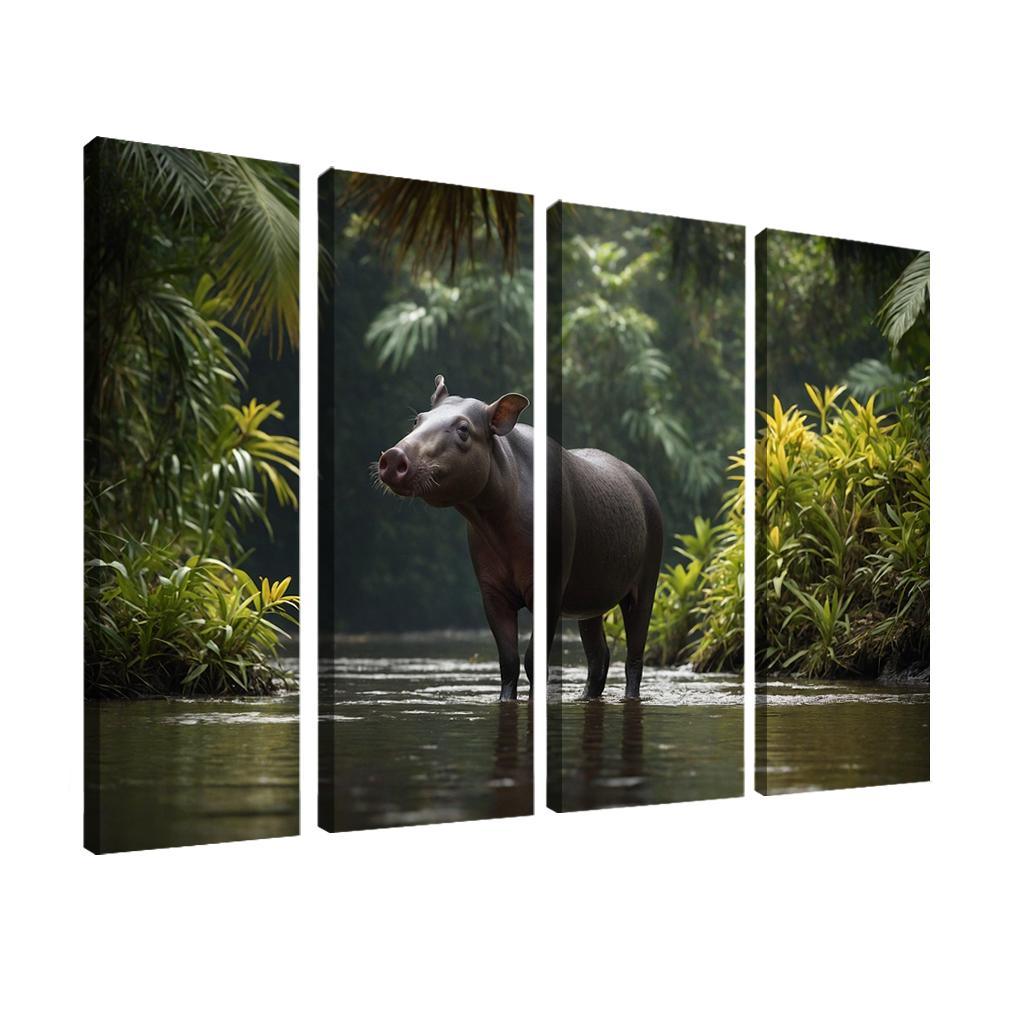The Playful Baird's Tapir In The Rainforest Framed Paintings