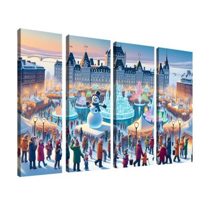 Quebec Winter Carnival - Canada Framed Paintings