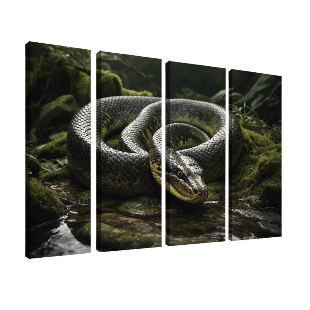 The Mysterious Green Anaconda Giant Of The Swamps Canvas Paintings Frame