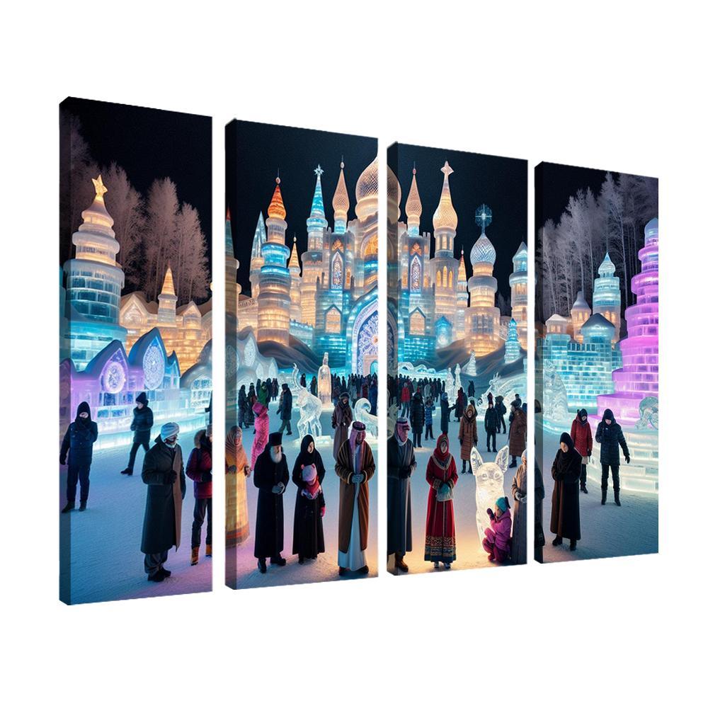 Harbin Ice And Snow Festival Canvas Paintings Frame