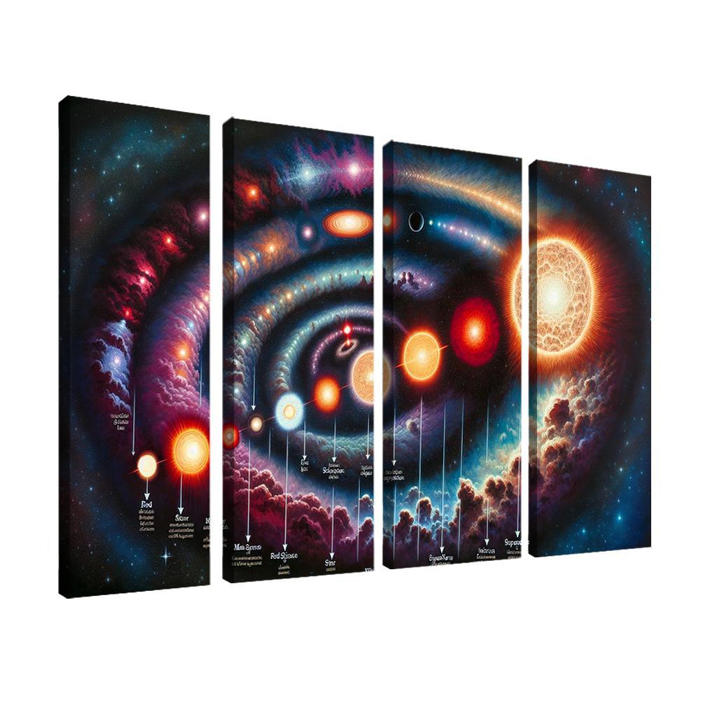 The Life Cycle Of Stars From Nebula To Supernova Abstract Paintings Frame