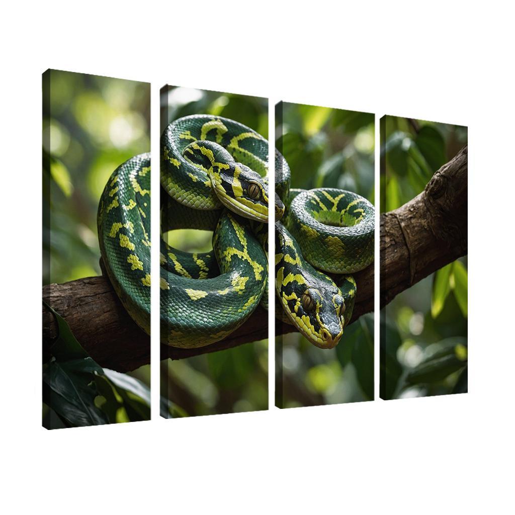 The Striking Green Tree Python An Arboreal Masterpiece Custom Paintings Frame