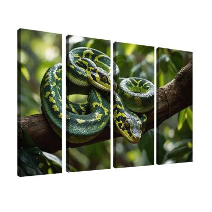 The Striking Green Tree Python An Arboreal Masterpiece Custom Paintings Frame