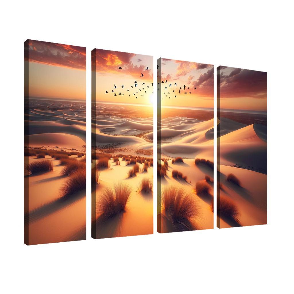 Golden Dunes Wildlife And Adventure Modern Paintings Frame