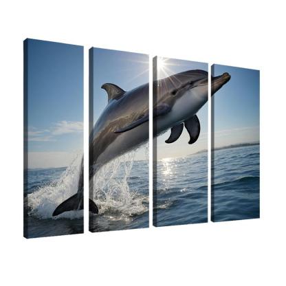 The Playful Bottlenose Dolphin In Coastal Waters Canvas Paintings Frame