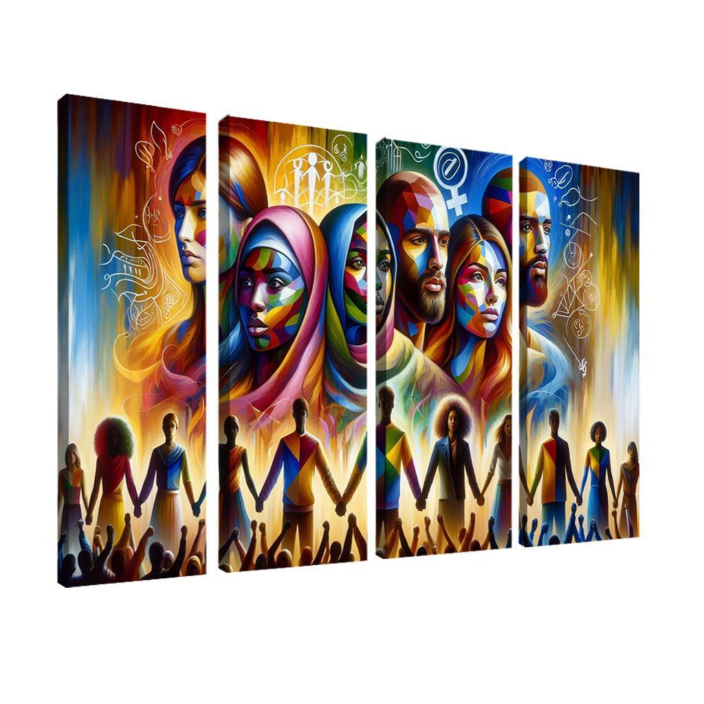 Echoes Of Equality Gender Justice Through Art Multi-panel Paintings