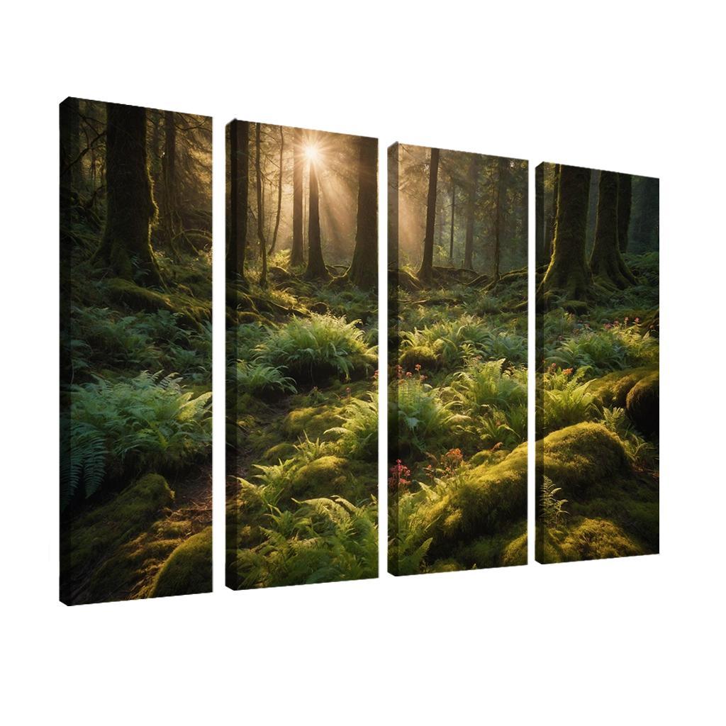 The Luminous Glades Of The Enchanted Forest Multi-panel Paintings