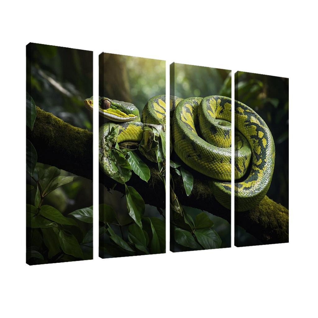 The Stunning Green Tree Python A Gem Of The Rainforest Canvas Paintings Frame