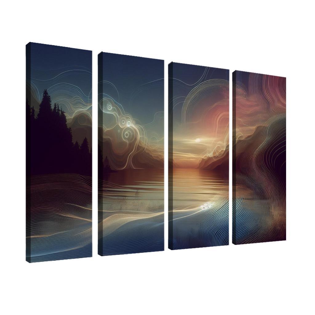 The Symphony of Silence 4 Piece HD Modern Canvas Panels-Original Frame