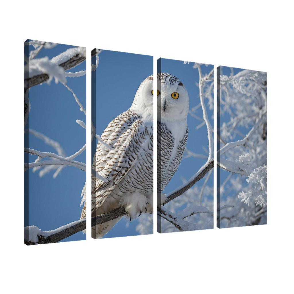 The Enchanting Snowy Owl In The Arctic Canvas Paintings Frame