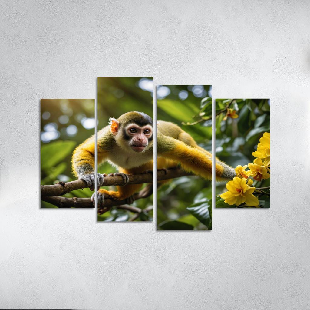The Agile Squirrel Monkey Playful Acrobat Of The Canopy Modern Paintings Frame