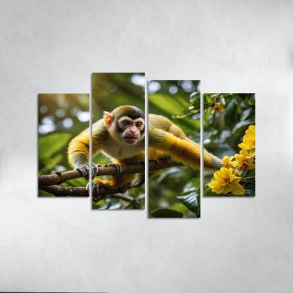 The Agile Squirrel Monkey Playful Acrobat Of The Canopy Modern Paintings Frame