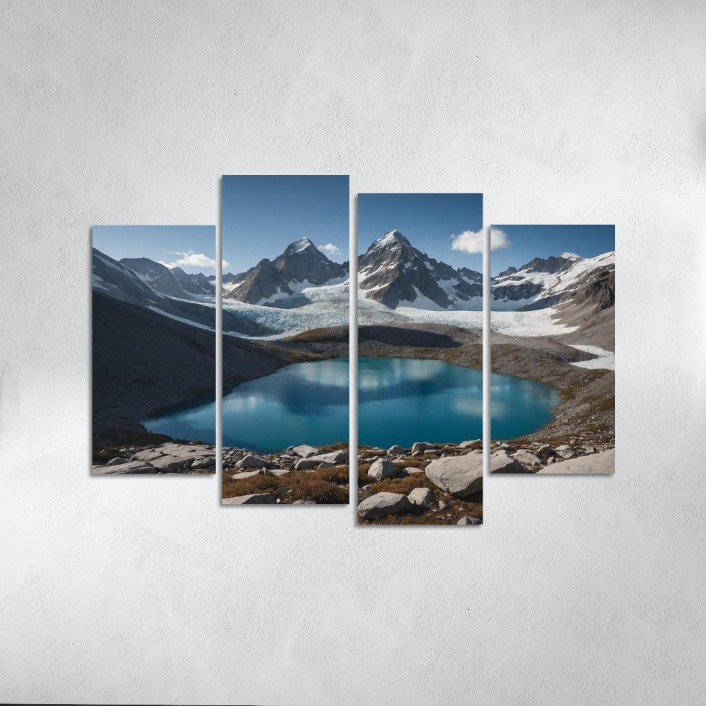 The Majestic Peaks Of Glacier Ridge Modern Paintings Frame