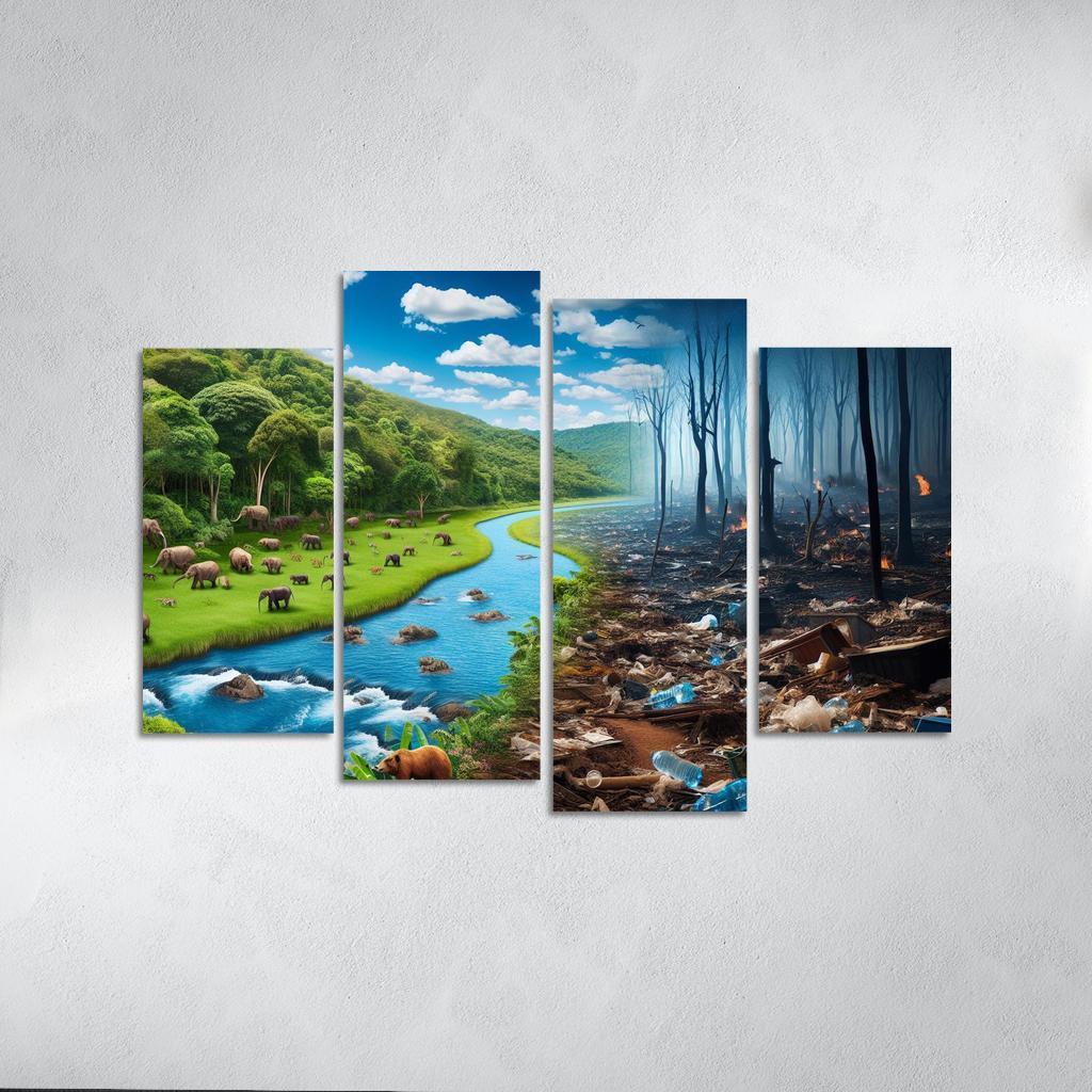Nature's Cry Environmental Sustainability And Action Multi-panel Paintings