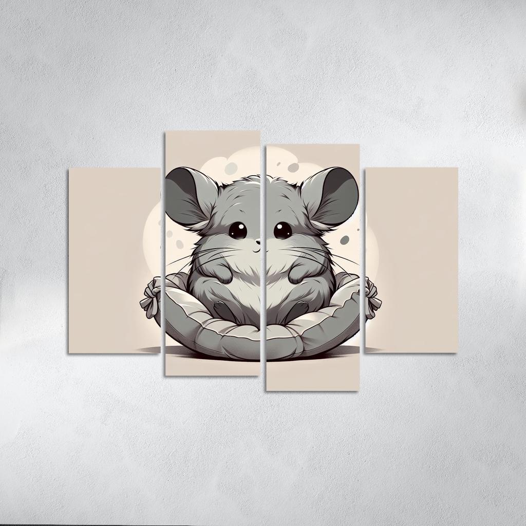Cheerful Chinchilla - Cuddle Buddy Framed Paintings