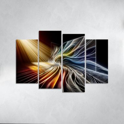 Choreography of Light and Shadow 4 Piece HD Canvas Wall Art-Original Frame