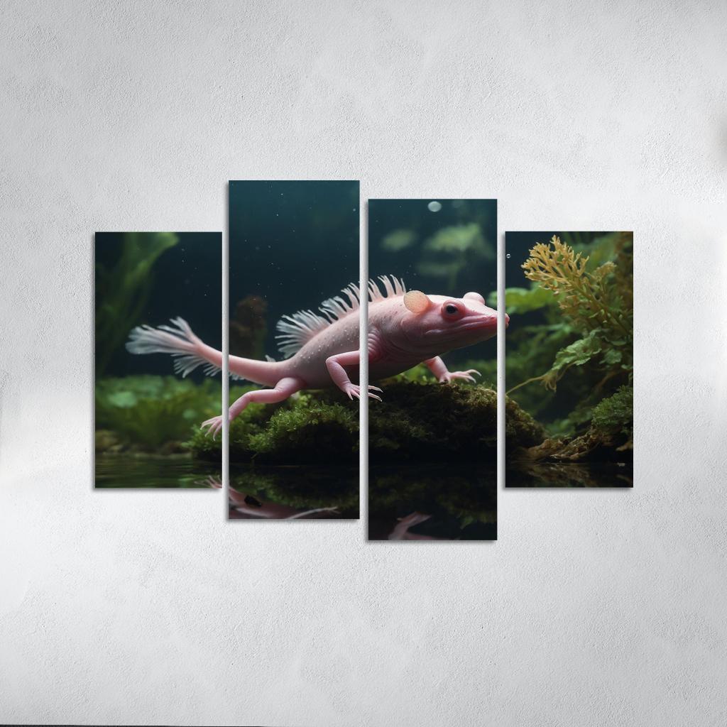 The Mysterious Axolotl Nature's Living Fossil Framed Paintings