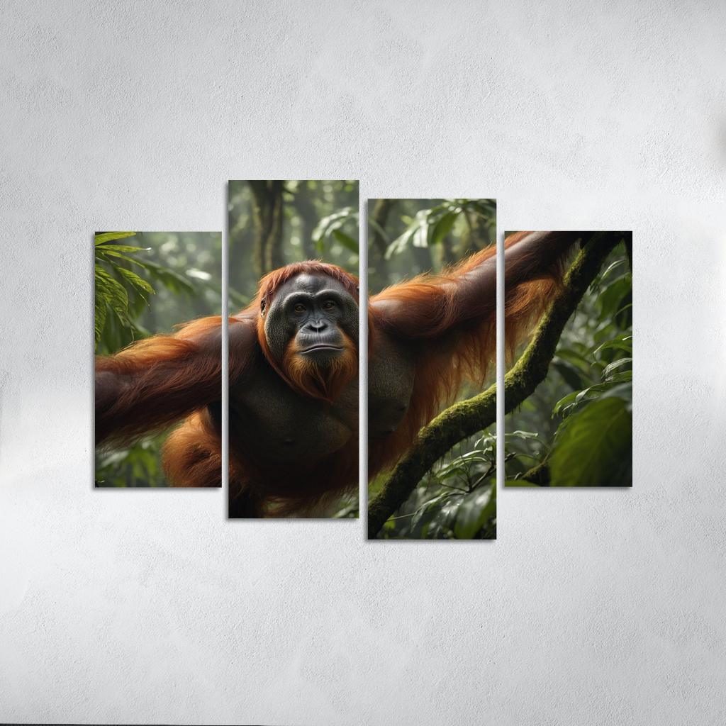 The Majestic Bornean Orangutan Forest Architect Framed Paintings