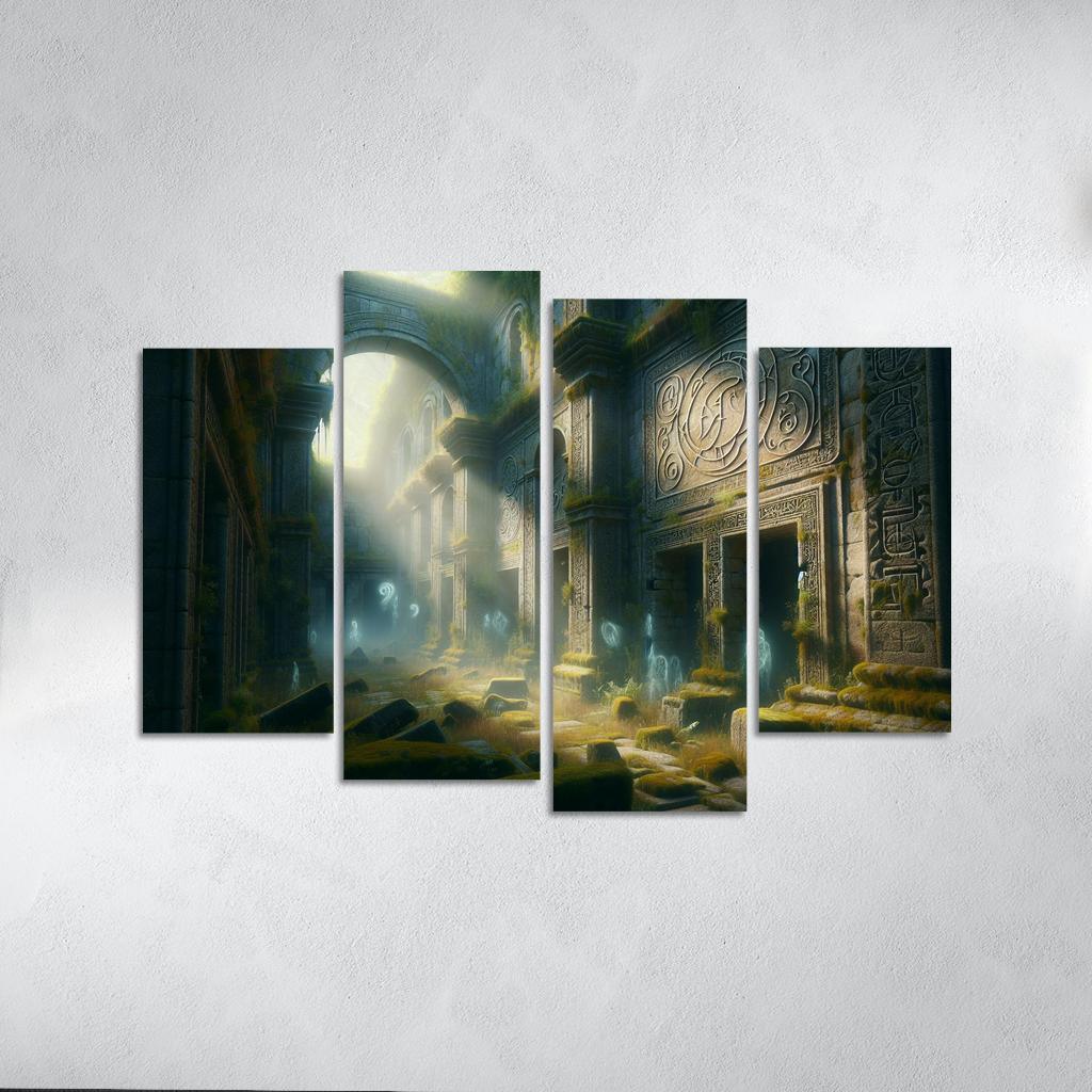 The Forgotten Realm 4 Piece HD Canvas Wall Art-Original Frame