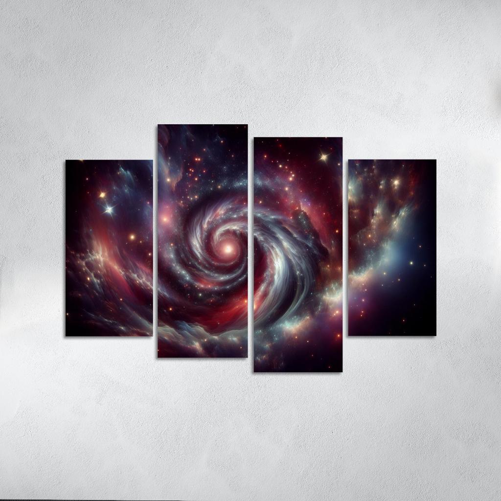 The Curious Case of Dark Matter Halos 4 Piece HD Canvas Wall Art-Original Frame