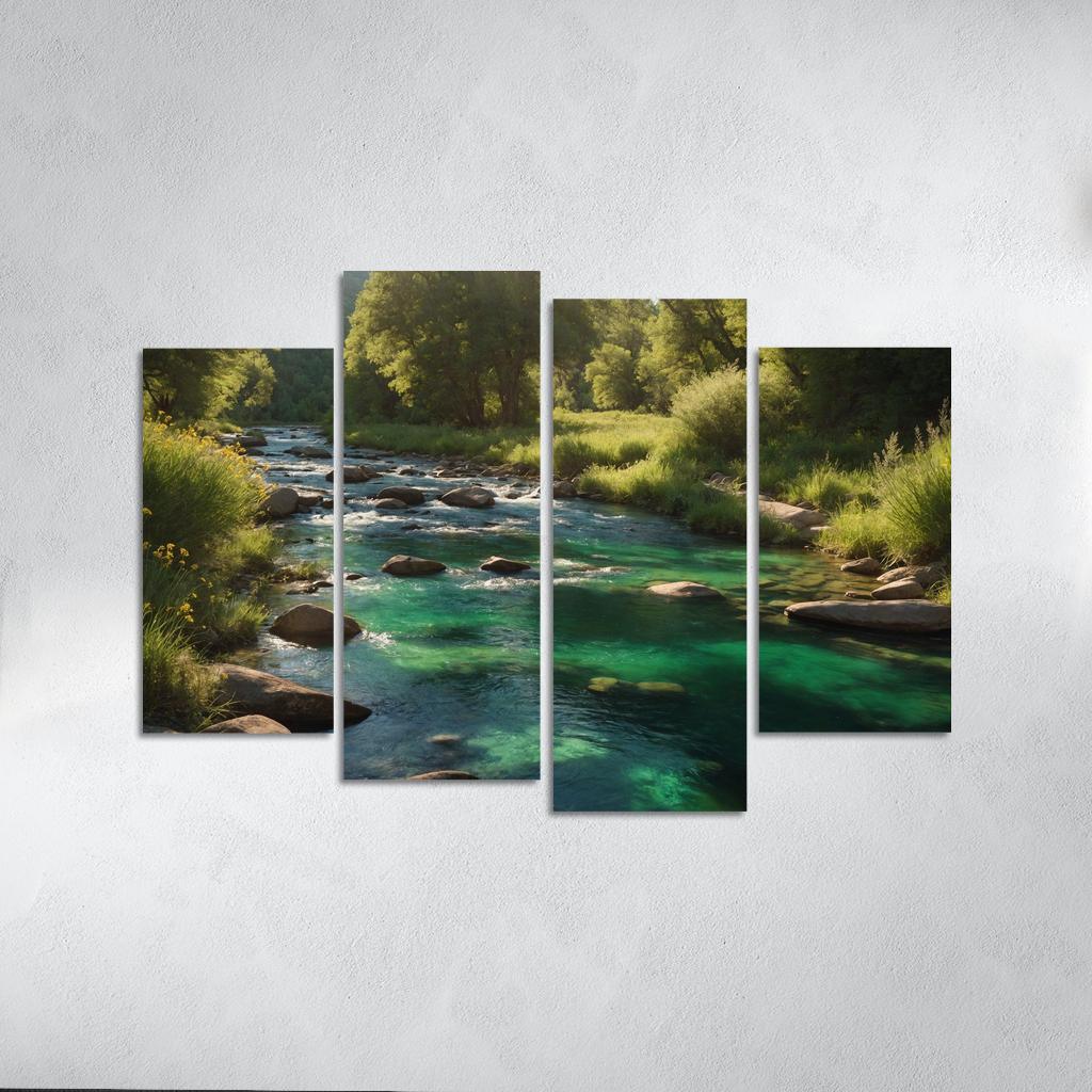 The Harmonious Flow Of Emerald Rivers Oil Paintings Frame