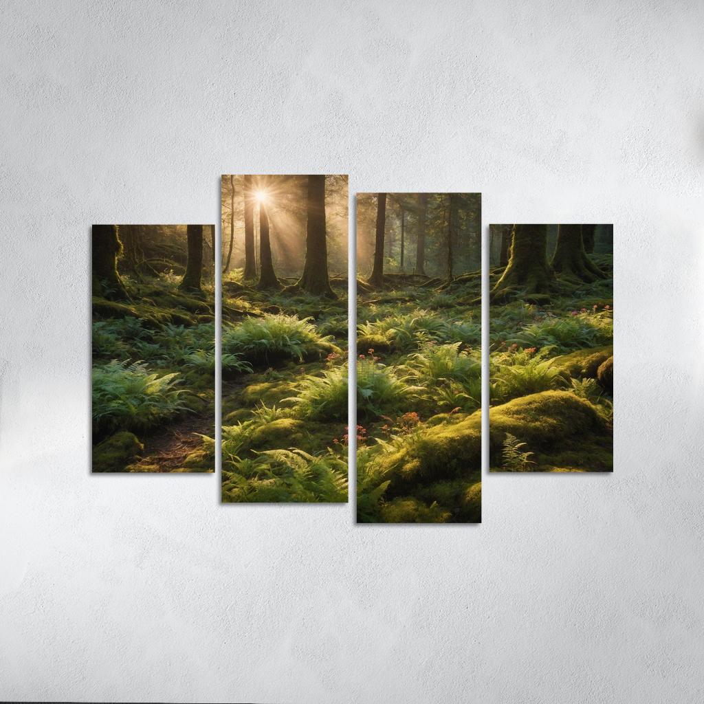 The Luminous Glades Of The Enchanted Forest Multi-panel Paintings