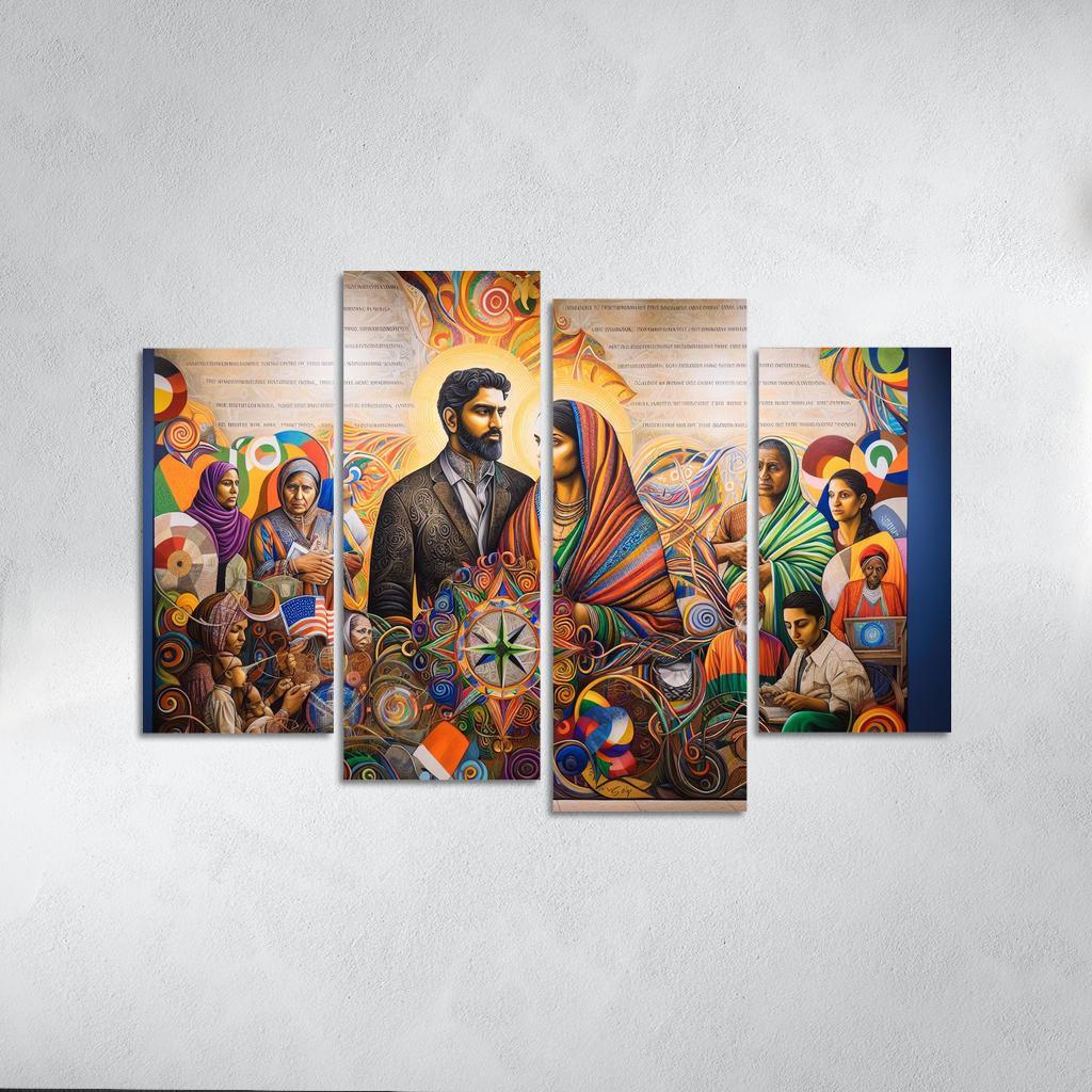 Breaking Boundaries The Journey Of Immigration Multi-panel Paintings