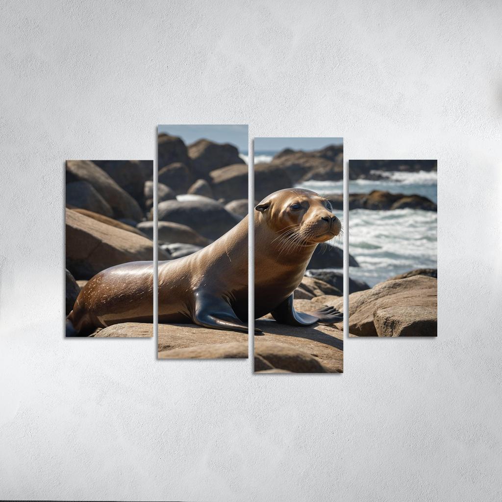 The Playful Sea Lion Acrobats Of The Ocean Canvas Paintings Frame