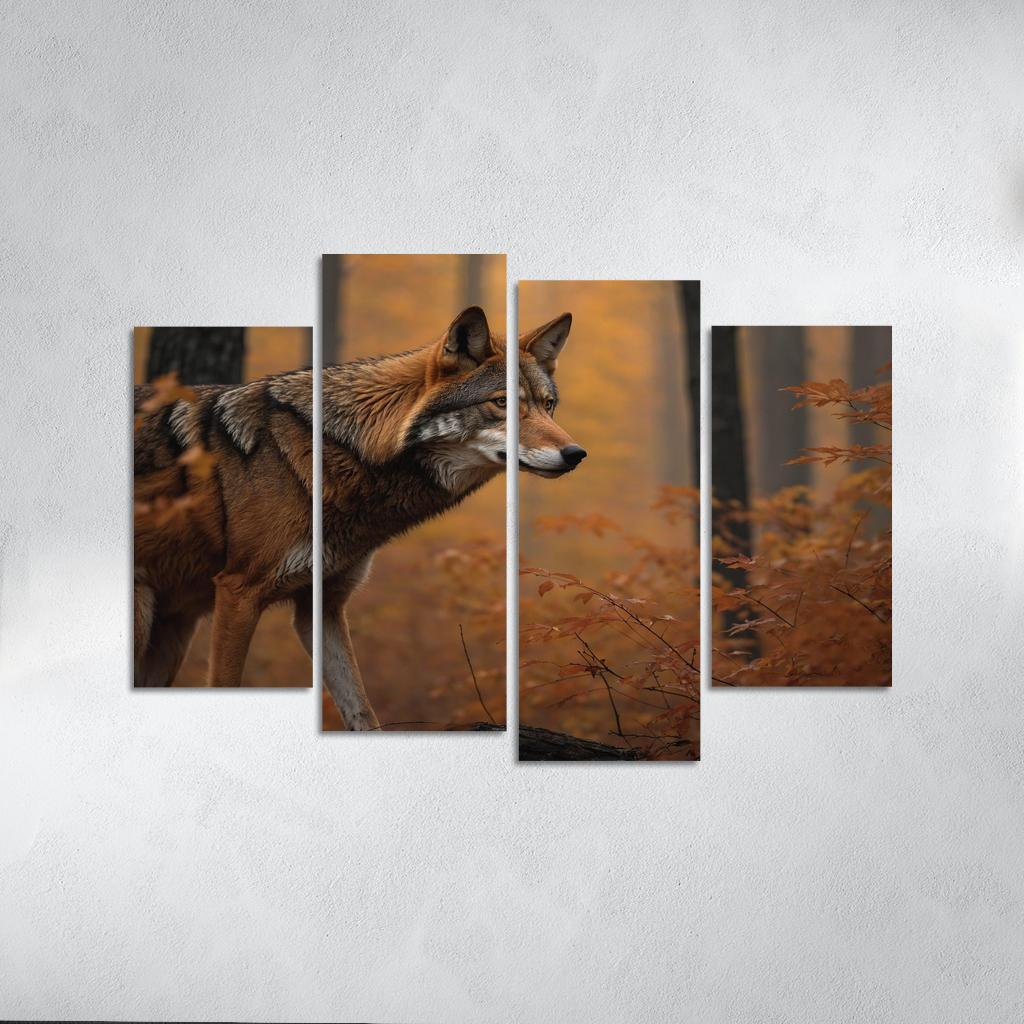 The Rare Red Wolf Shadow Of The Southeastern Forests Modern Paintings Frame