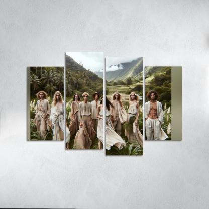 Natural Textures Embracing Imperfection 4 Piece HD Canvas Wall Art-Original Frame