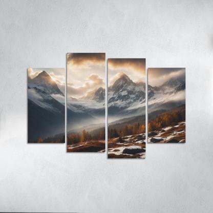The Serene Echo Of Misty Mountains Oil Paintings Frame