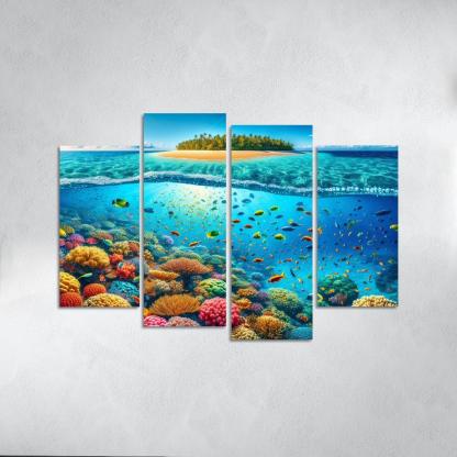 Coral Vista Underwater Wonderland Abstract Paintings Frame