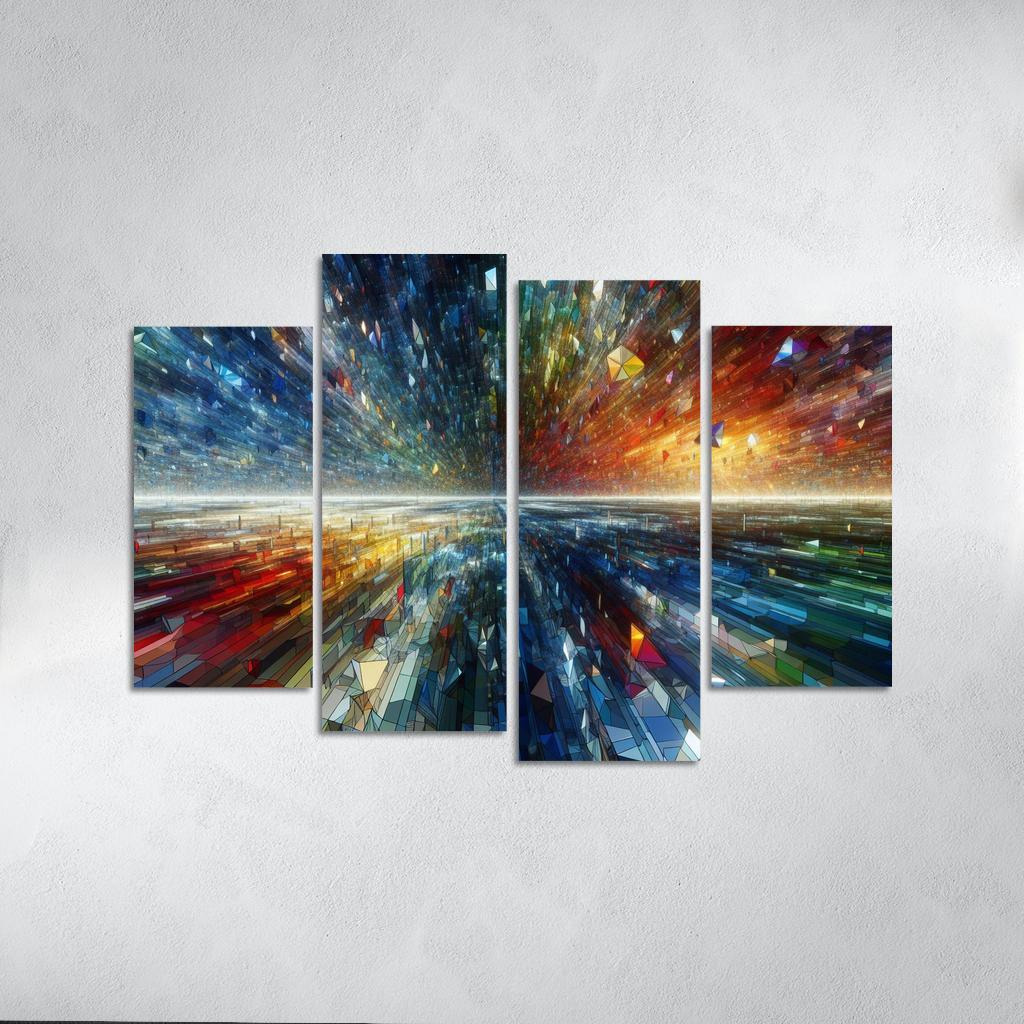 Fragments of Infinite Possibility 4 Piece HD Canvas Wall Art-Original Frame