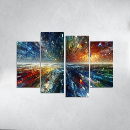 Fragments of Infinite Possibility 4 Piece HD Canvas Wall Art-Original Frame