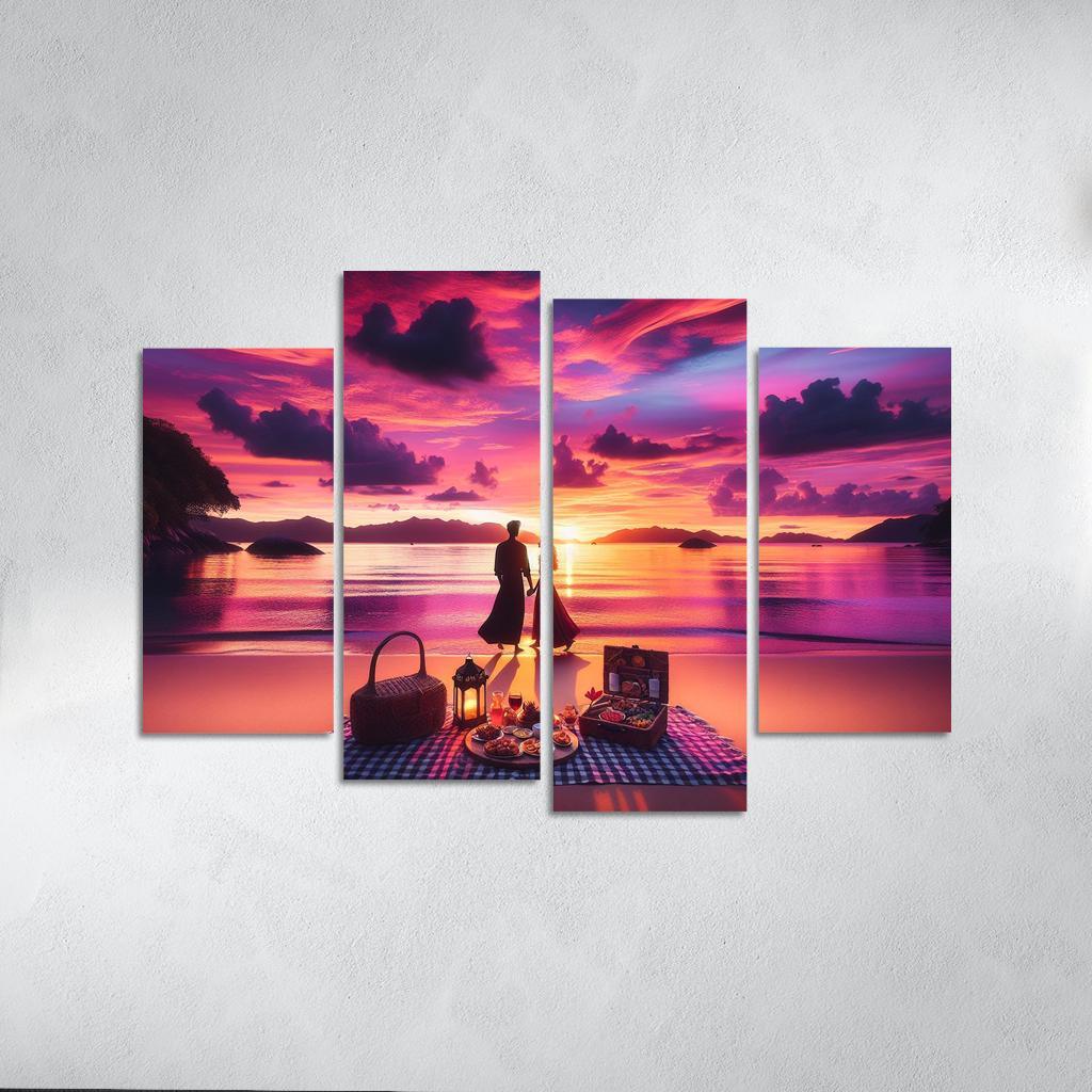 Sunset Vista Romantic Getaway Modern Paintings Frame