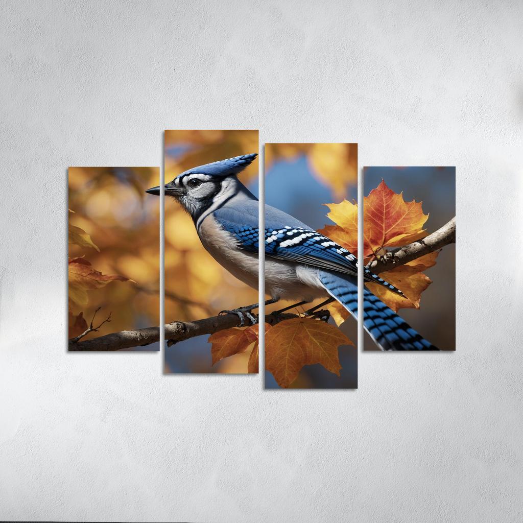 The Vibrant Blue Jay A Feathered Performer Framed Paintings
