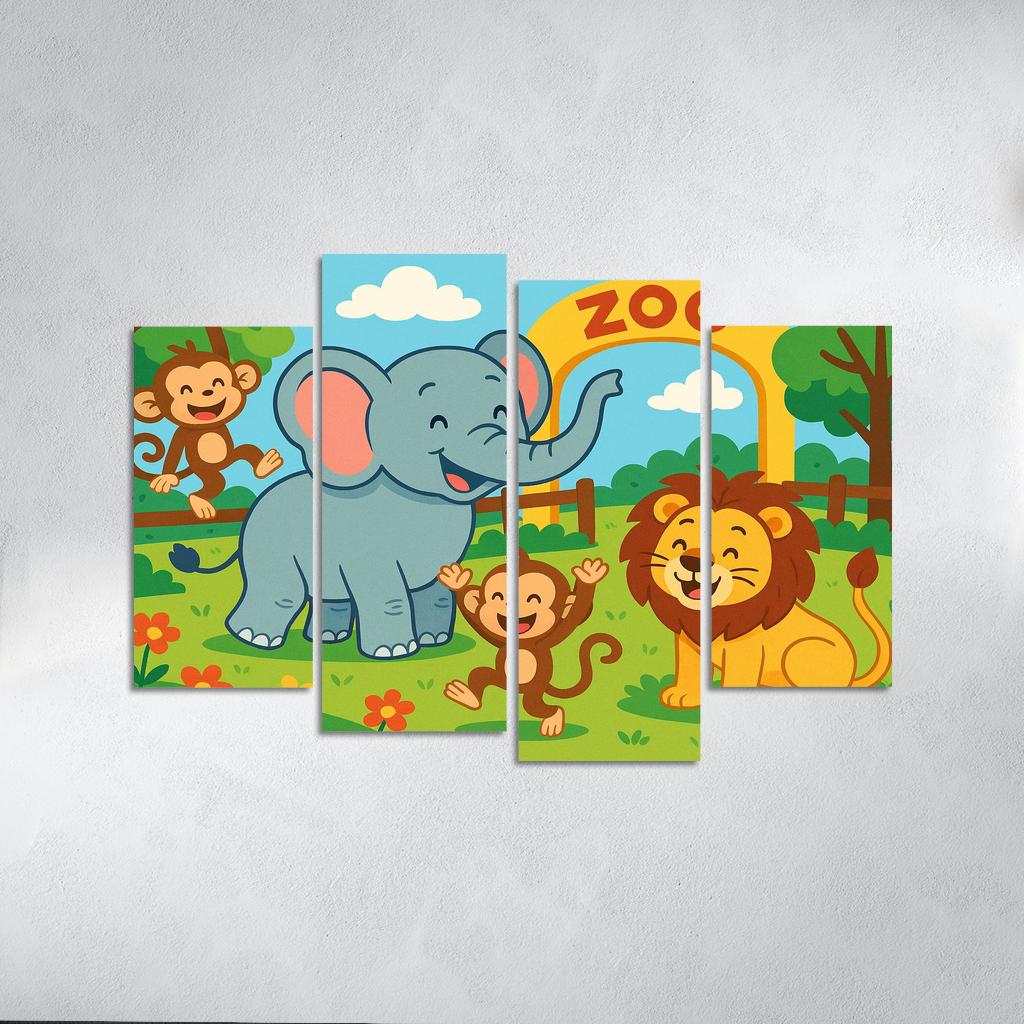 Zoo Friends - Animal Companions Framed Paintings