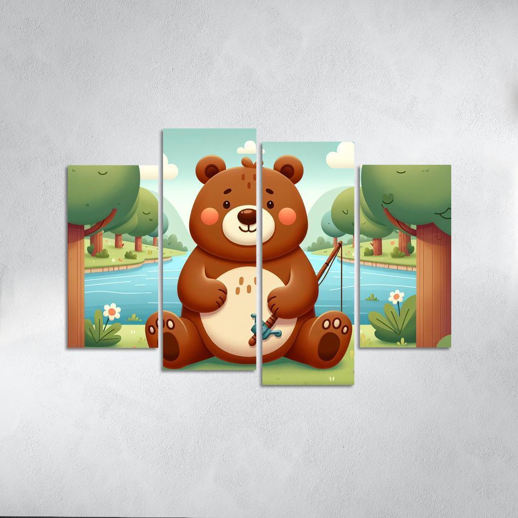Bubbly Bear - Forest Adventures Framed Paintings