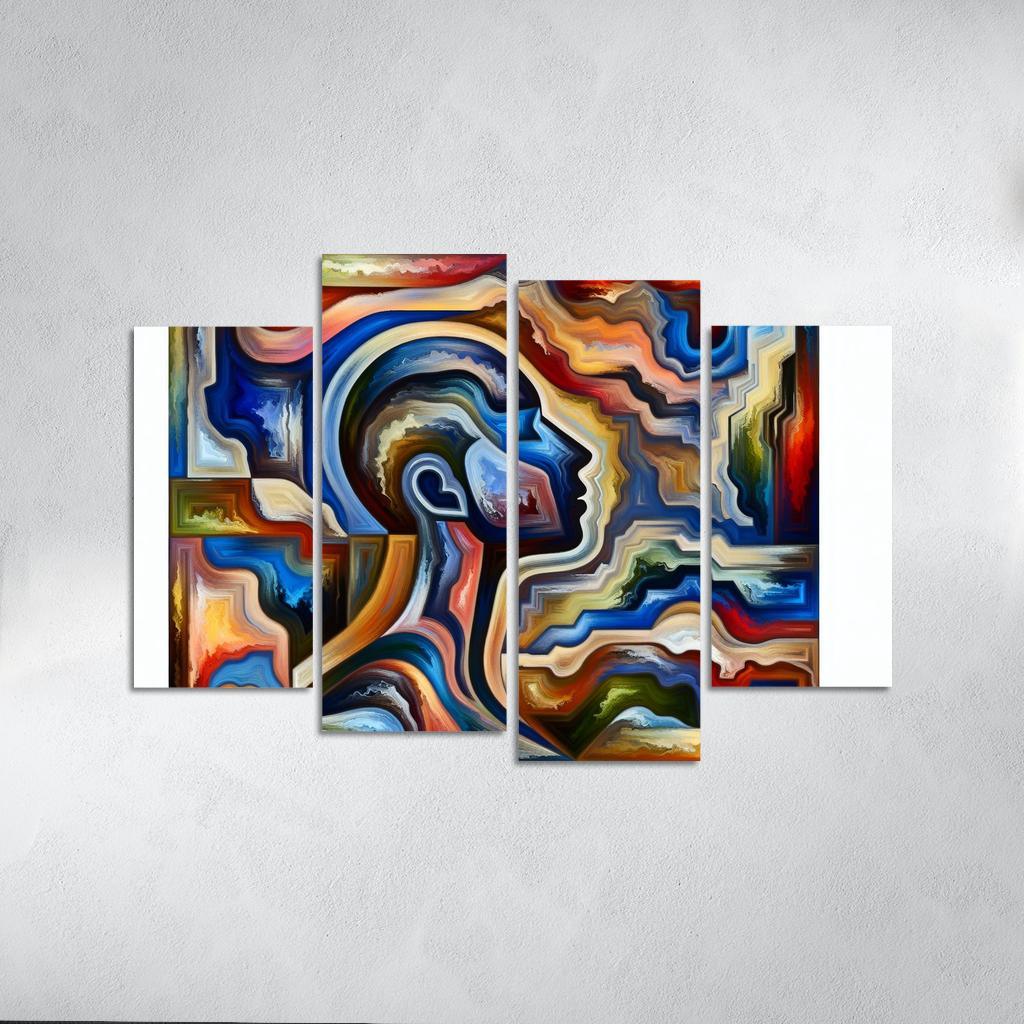 Invisible Battles Advocating for Chronic Illness Awareness 4 Piece HD Canvas Wall Art-Original Frame