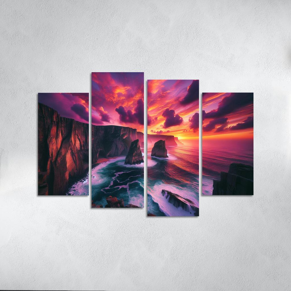 Sunset Cliffs Dramatic Coastal Views Oil Paintings Frame