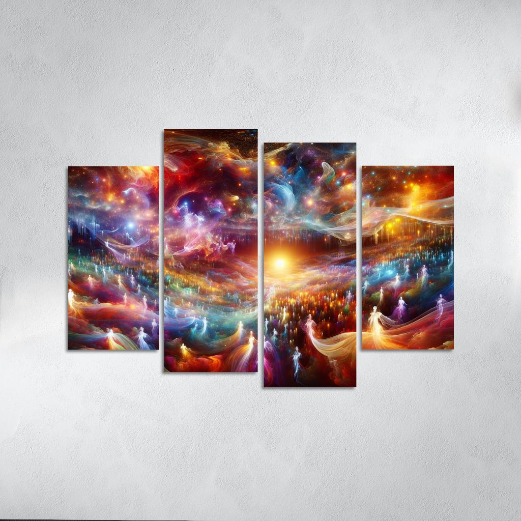 The Luminous Expanse 4 Piece HD Canvas Wall Art-Original Frame