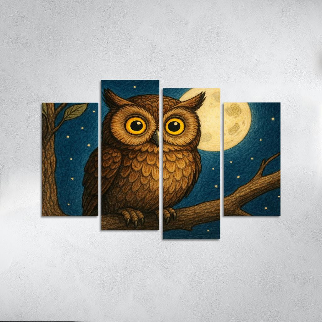 Wise Owl Night Watcher Premium Artwork Frames