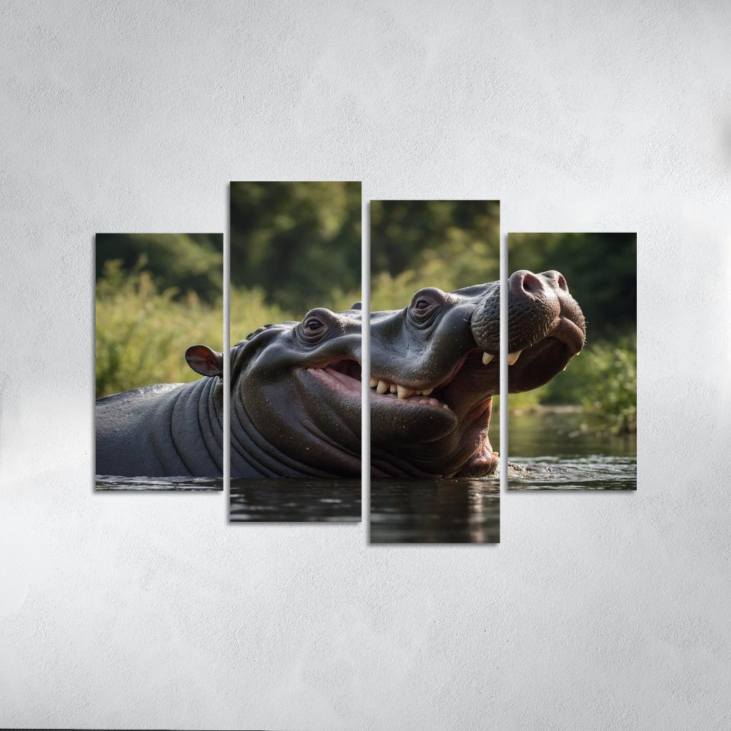 The Imposing Hippopotamus The River Giant Framed Paintings