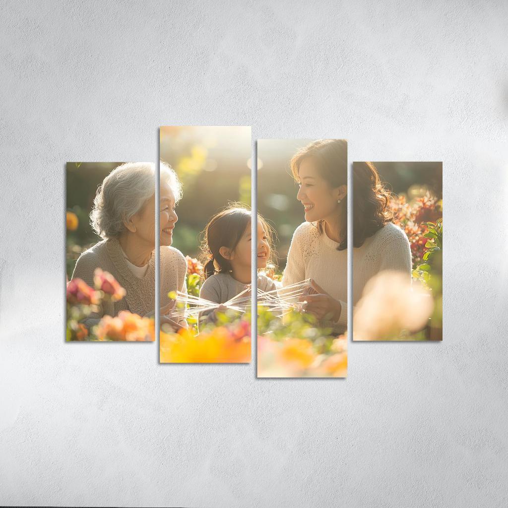 Threads Of Connection Weaving Love Through Generations Framed Paintings