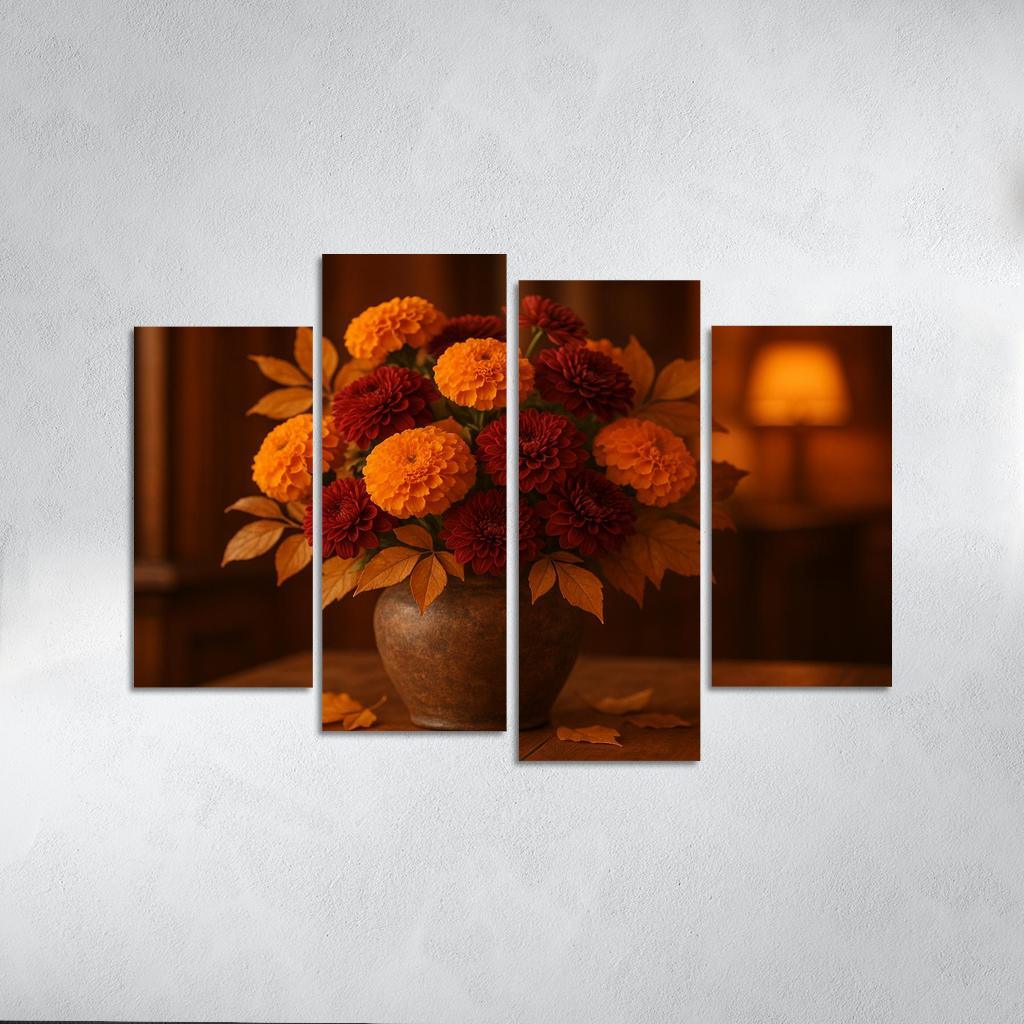 Autumnal Ember A Warm Botanical Arrangement Premium Artwork Frames