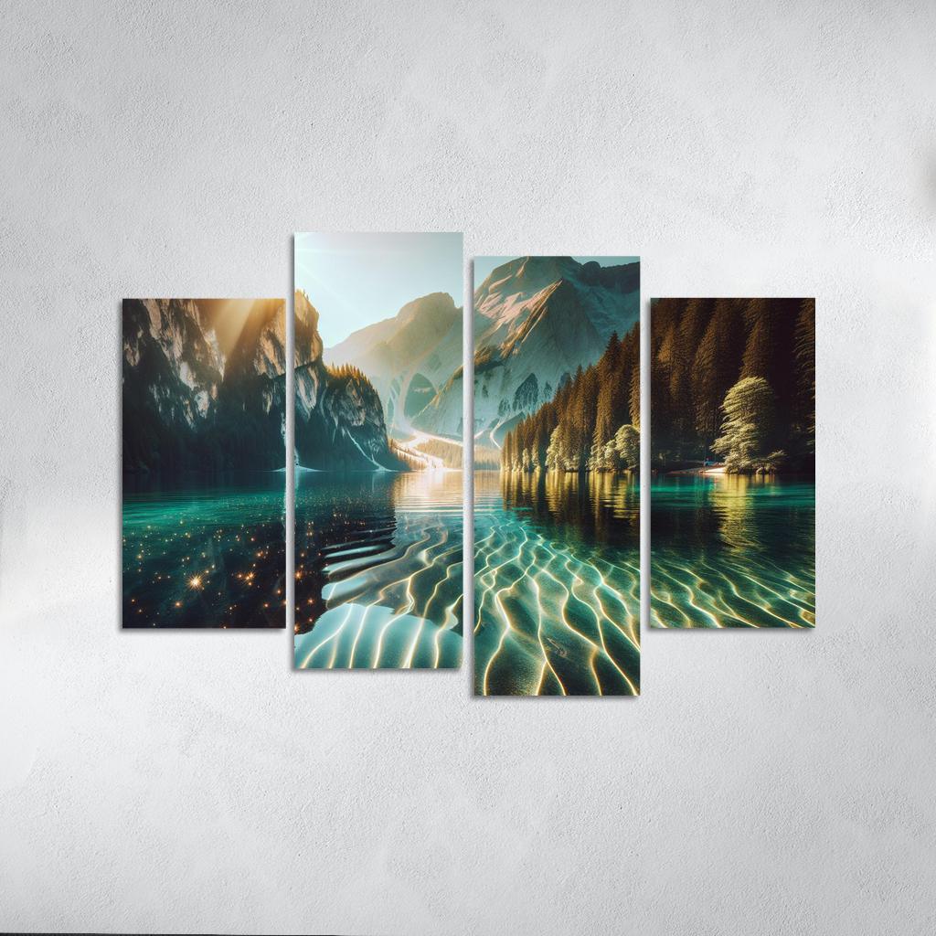 The Shimmering Surface Of Crystal Lake Custom Paintings Frame