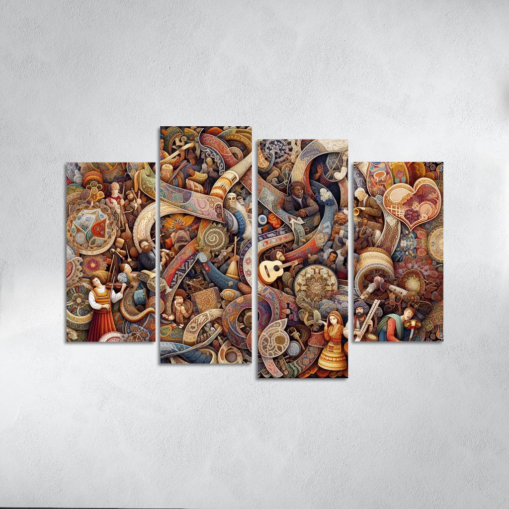 Threads Of Heritage Celebrating Cultural Diversity Multi-panel Paintings